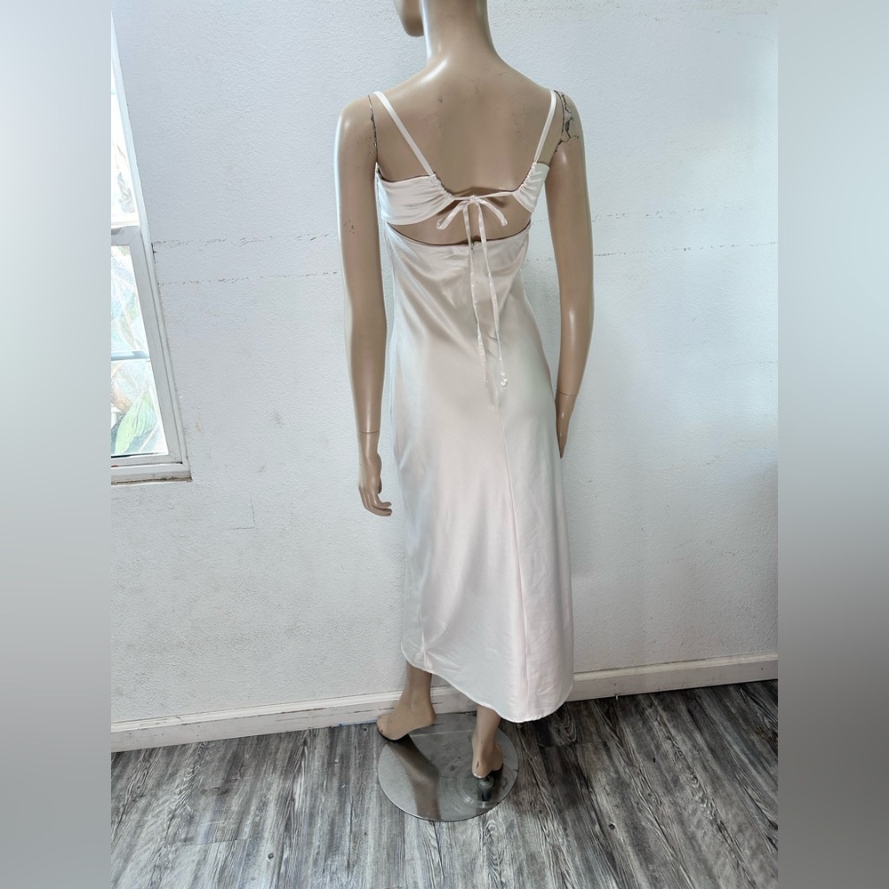 Babyboo Chic Cream Slip Dress with Slit - Picture 3 of 16